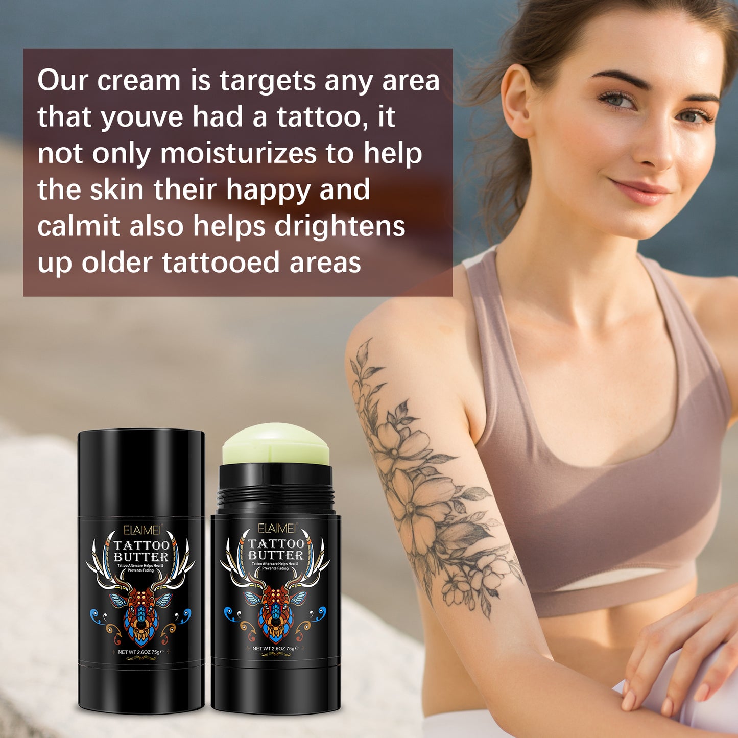 AFTERCARE TATTOO BUTTER Enhances Colors OLD & NEW TATTOO Heals and Protects Balm