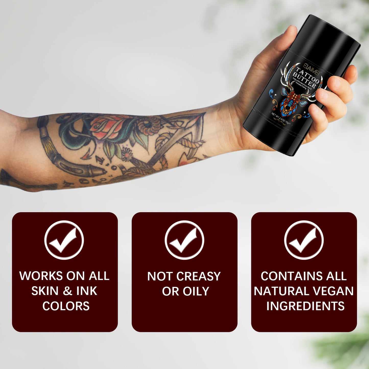 AFTERCARE TATTOO BUTTER Enhances Colors OLD & NEW TATTOO Heals and Protects Balm