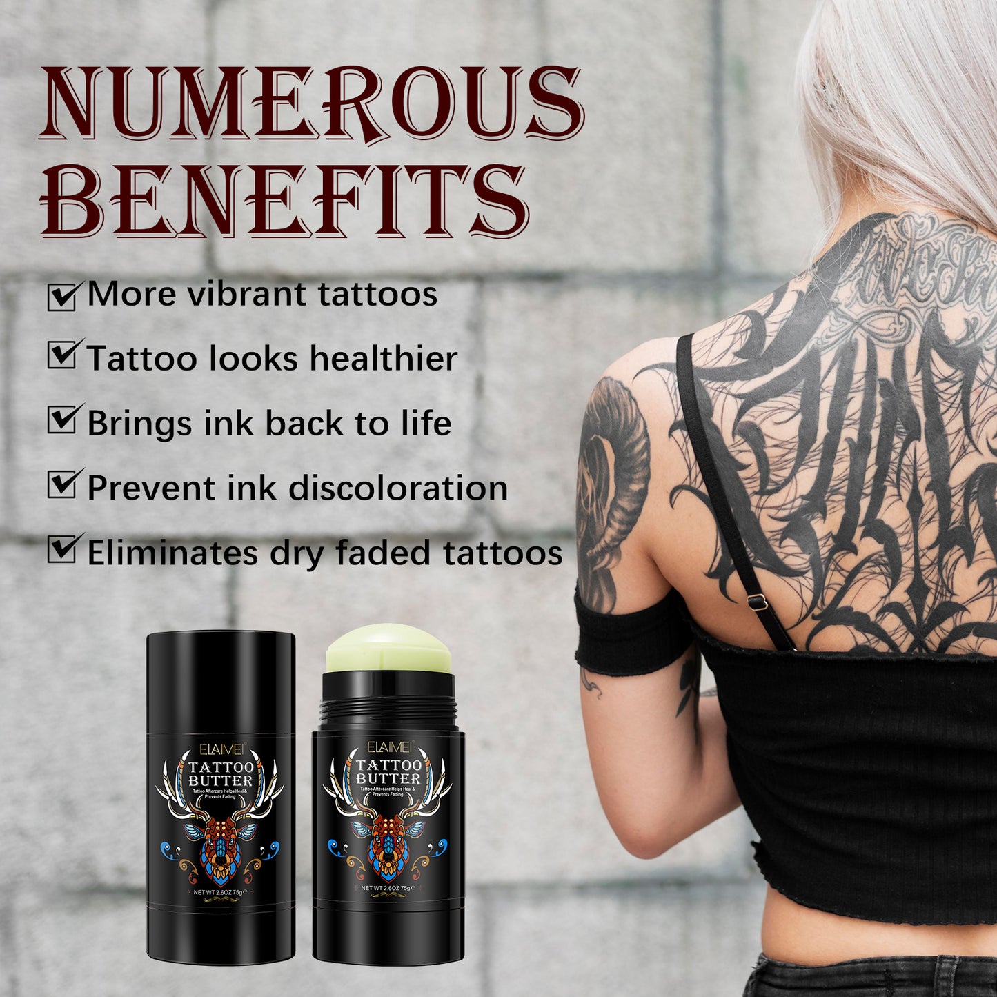 AFTERCARE TATTOO BUTTER Enhances Colors OLD & NEW TATTOO Heals and Protects Balm