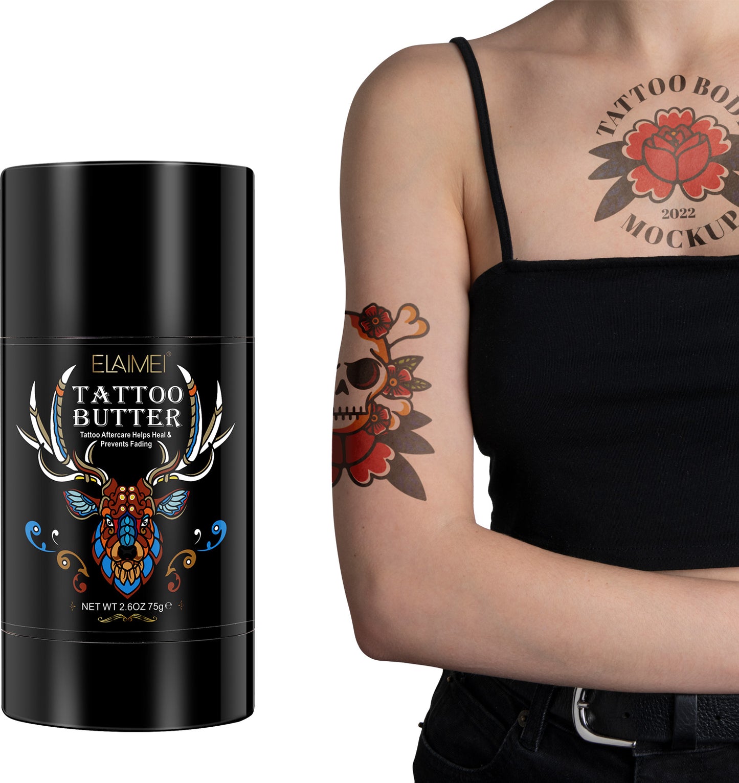 AFTERCARE TATTOO BUTTER Enhances Colors OLD & NEW TATTOO Heals and Protects Balm