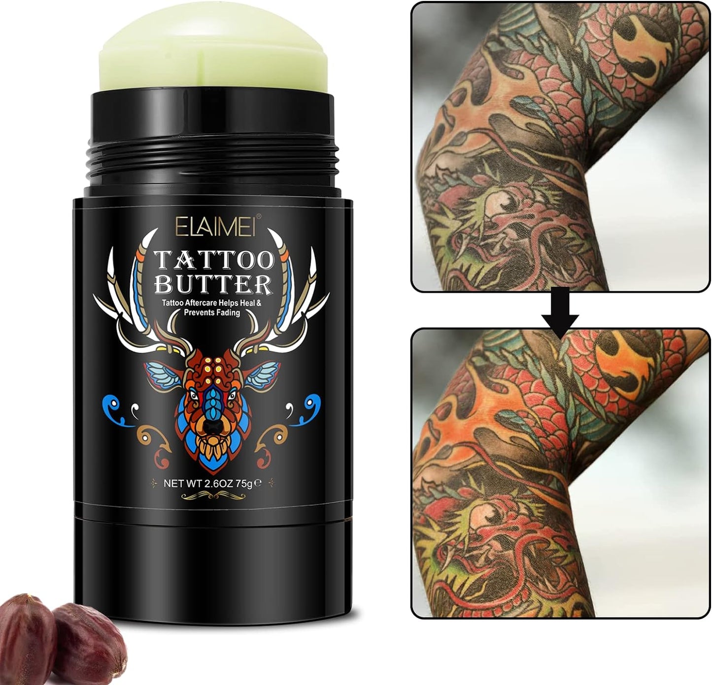 AFTERCARE TATTOO BUTTER Enhances Colors OLD & NEW TATTOO Heals and Protects Balm