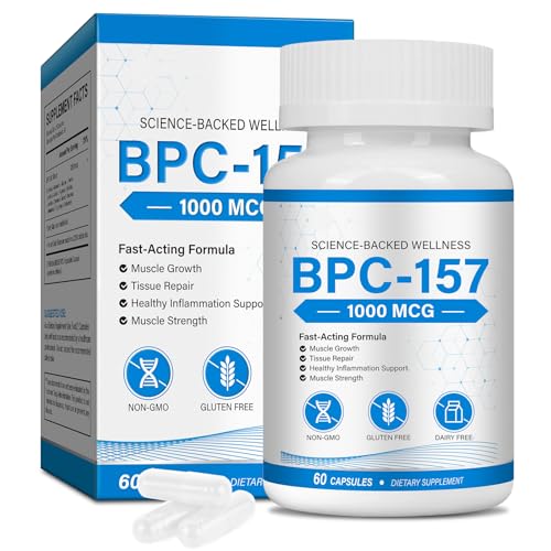 BPC-157 1000mcg Supplement for Men and Women, Non-GMO - 60 Capsules