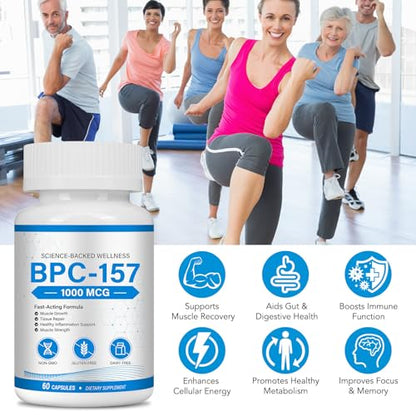 BPC-157 1000mcg Supplement for Men and Women, Non-GMO - 60 Capsules