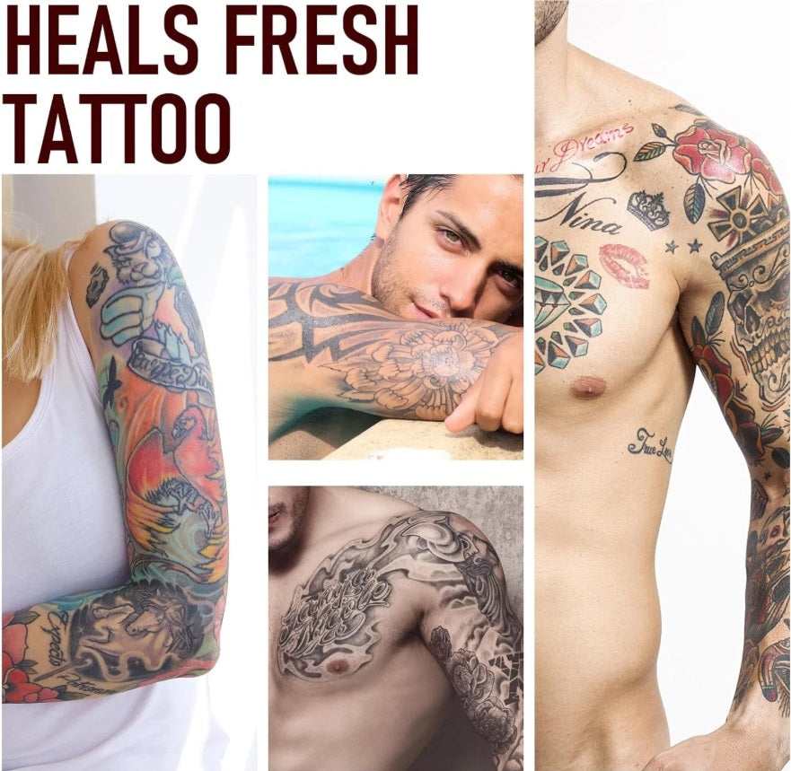 Tattoo Balm Aftercare Butter Cream, Color Enhance Moisturizer for Old and New Tattoos, No-Petroleum Formula, Daily Tattoo Maintenance