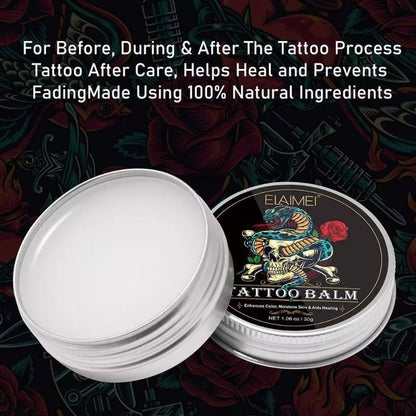 Tattoo Balm Aftercare Butter Cream, Color Enhance Moisturizer for Old and New Tattoos, No-Petroleum Formula, Daily Tattoo Maintenance