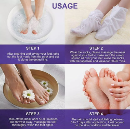 Elaimei Exfoliating Peel Foot Care Sock Mask Baby Soft Skin Feet Removes Callus Lavender