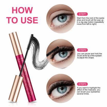 4D Silk Fiber Eyelash Mascara Extension Makeup Waterproof Eye Lash Make Up Applicator Brush 10ml Black