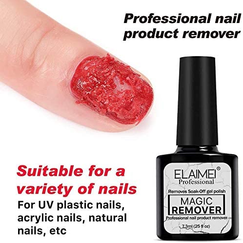 Elaimei Magic Nail Polish Remover Manicure Pedicure Soak-Off Gel Polish Remover