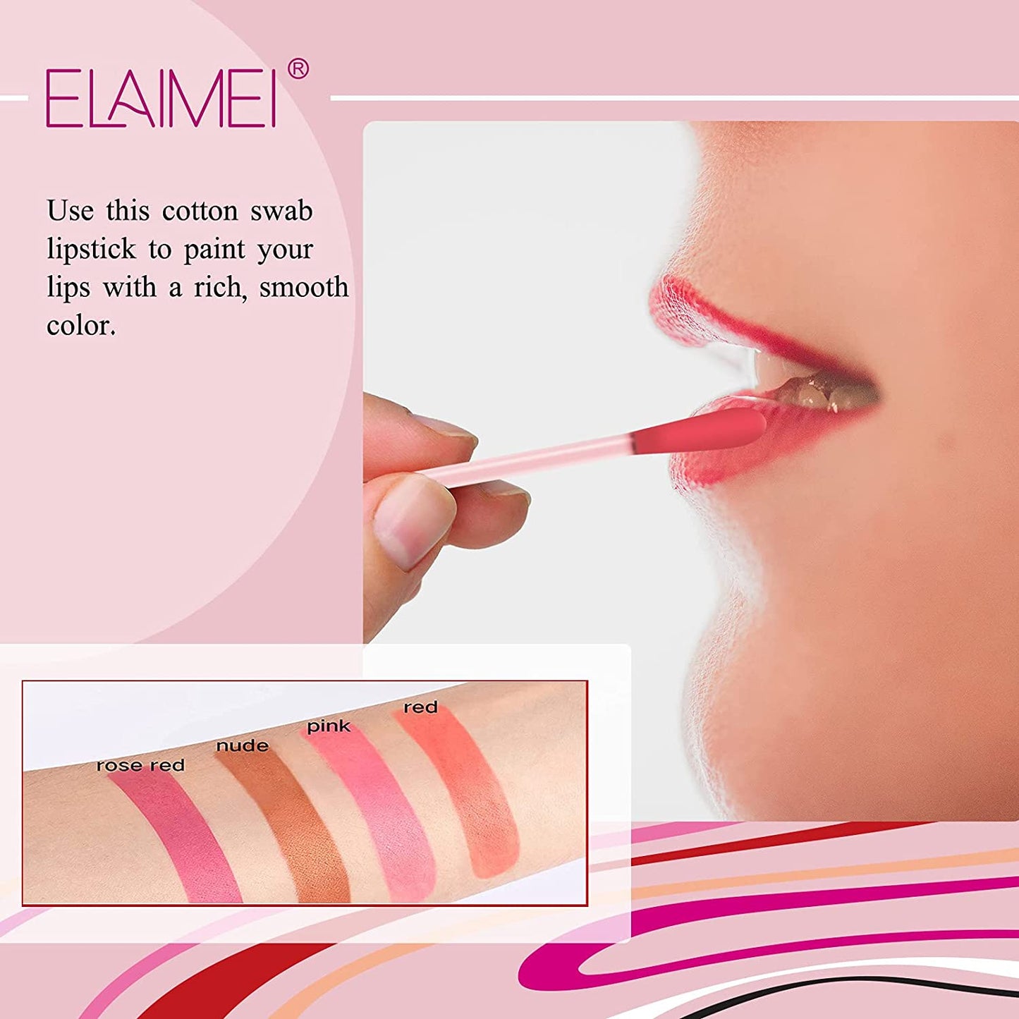 Elaimei 4 Colors Lip Gloss Makeup Tattoo Lipstick