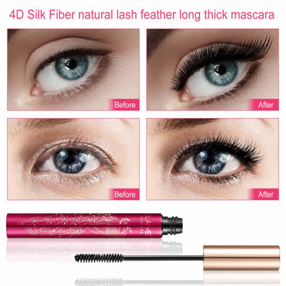 4D Silk Fiber Eyelash Mascara Extension Makeup Waterproof Eye Lash Make Up Applicator Brush 10ml Black