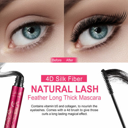 4D Silk Fiber Eyelash Mascara Extension Makeup Waterproof Eye Lash Make Up Applicator Brush 10ml Black