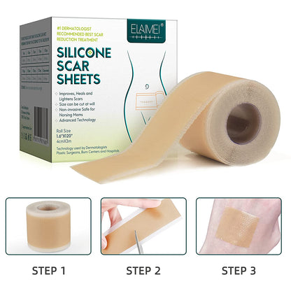 Elaimei Silicone Gel Sheet Patch Scar Removal Wound Skin Repair Treatment Remover Keloid Surgery - 3M Long