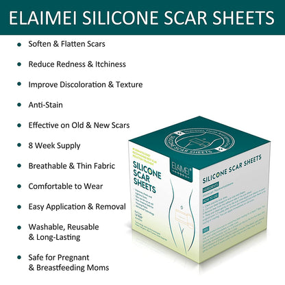 Elaimei Silicone Gel Sheet Patch Scar Removal Wound Skin Repair Treatment Remover Keloid Surgery - 3M Long