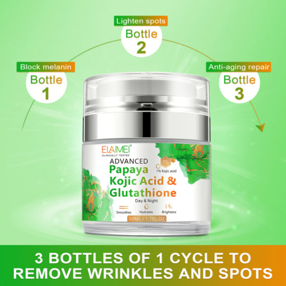 Elaimei Papaya Kojic Acid Skin Whitening Face Cream , Lightening Anti Wrinkle Blemishes Dark Spot Effective
