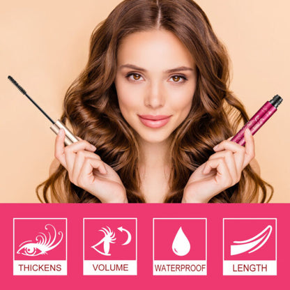 4D Silk Fiber Eyelash Mascara Extension Makeup Waterproof Eye Lash Make Up Applicator Brush 10ml Black