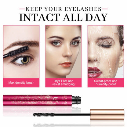 4D Silk Fiber Eyelash Mascara Extension Makeup Waterproof Eye Lash Make Up Applicator Brush 10ml Black