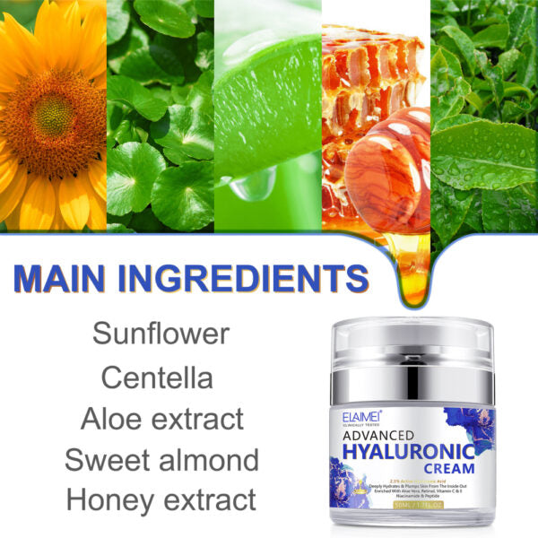 Elaimei Pure Hyaluronic Acid Cream Vitamin C Anti Wrinkles Blemishes Anti-Aging Face