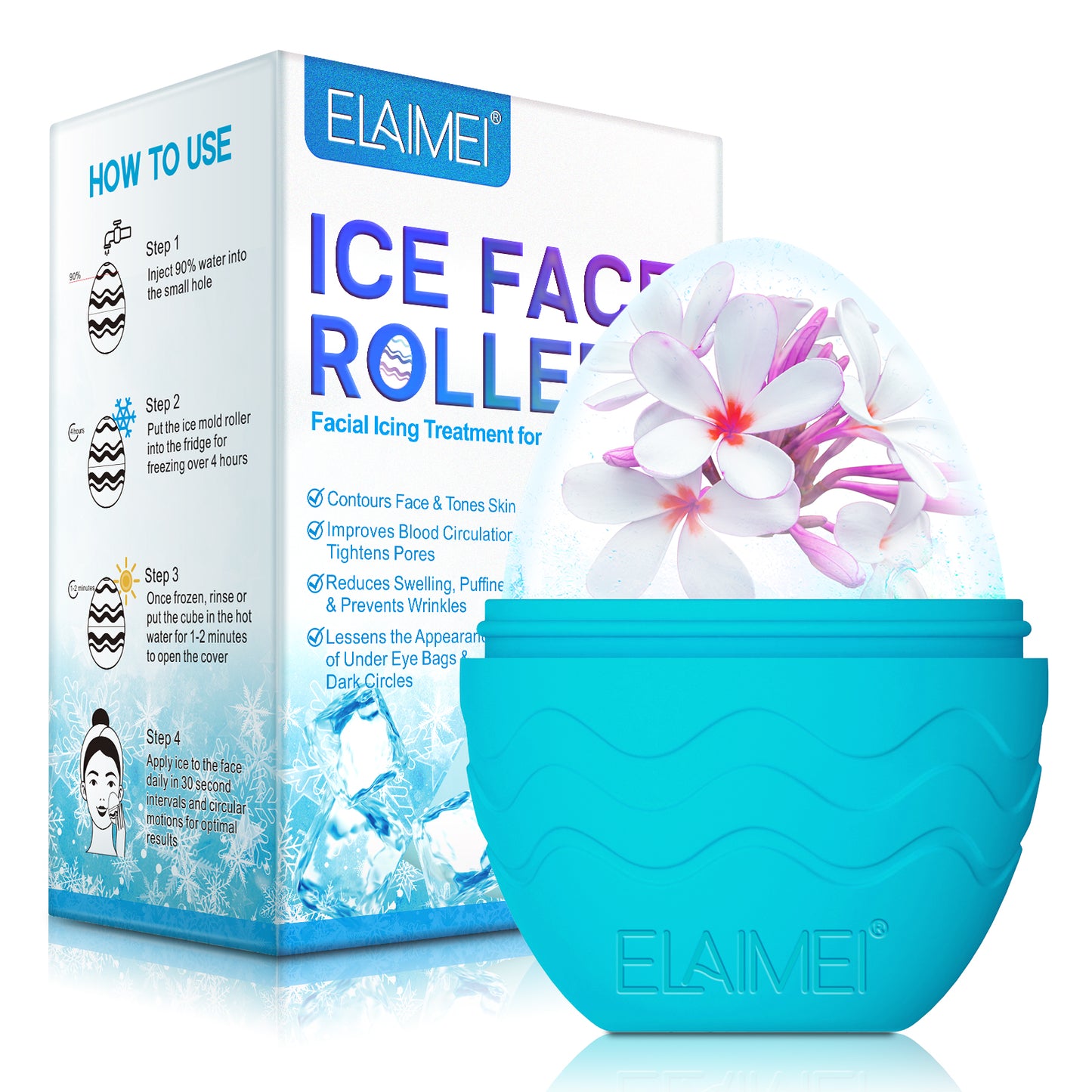 ELAIME Ice Face Roller Complete Facial Icing treatment Customize Your Own Recipes For Your Specific Skin Needs