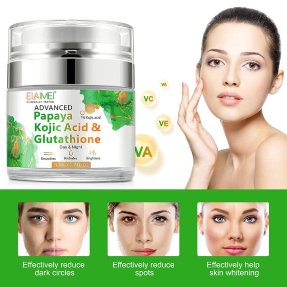 Elaimei Papaya Kojic Acid Skin Whitening Face Cream , Lightening Anti Wrinkle Blemishes Dark Spot Effective